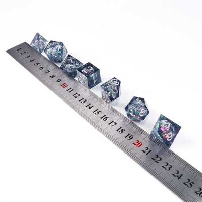 Dadi taglienti portatili Polyhedral della resina, insiemi pazzi resistenti all'uso dei dadi