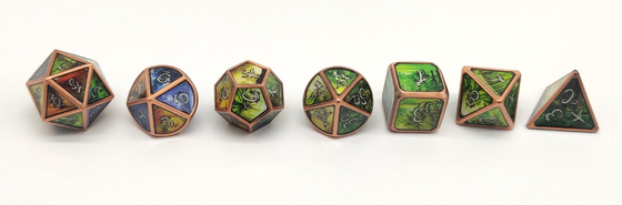 Il mini dado di tema di lusso di RPG mette gli spigoli ordinati per Shadowrun