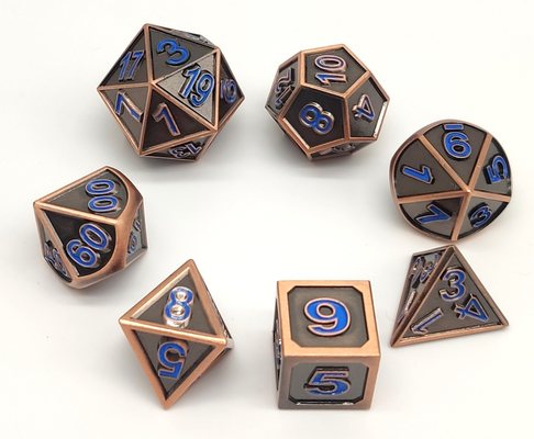Il mini RPG di DND in lega di zinco taglia un poliedro a cubetti messo di 7 pc resistente all'uso