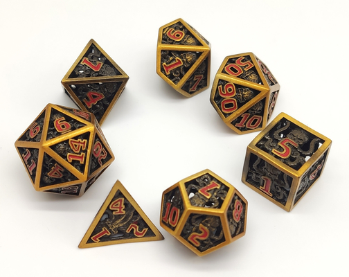 Spigoli scolpiti a mano di Mini Polyhedral Dice Waterproof Neat del metallo