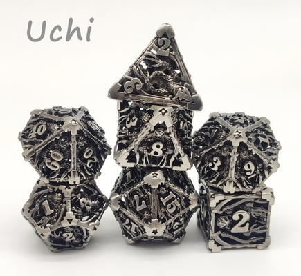 7 Polyhedral robusti portatili muoiono insieme, RPG resistente all'uso dei dadi del metallo