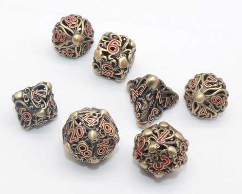 Dadi minuscoli portatili antiusura del metallo, insieme Polyhedral dei dadi della pietra preziosa durevole