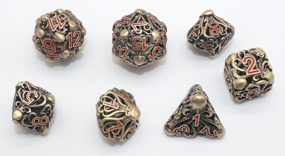 Dadi minuscoli portatili antiusura del metallo, insieme Polyhedral dei dadi della pietra preziosa durevole