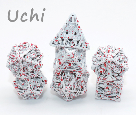Metallo bianco Mini Polyhedral Dice Hand Pouring per la raccolta