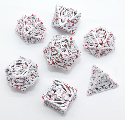 Piccolo insieme antiusura durevole dei dadi, dado Polyhedral bianco fatto a mano