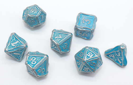 Materiale blu fatto a mano di Mini Polyhedral Dice Lightweight Metal