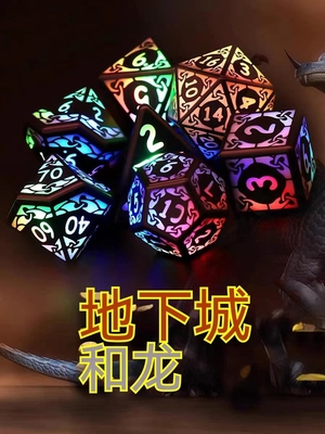 I dadi del metallo DND hanno messo i dadi della resina dello spigolo hanno condotto i dadi luminosi