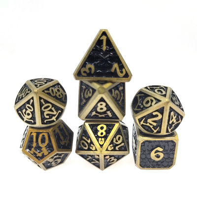 Set di dadi per dadi DND o RPG Placcatura pratica Metallo colorato affilato