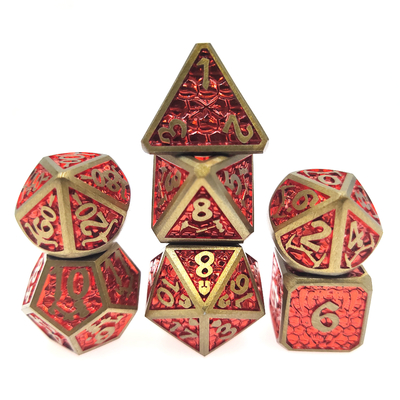 Per i dadi fatti a mano Polyhedral del metallo dell'insieme di 7 pezzi del metallo da tavolo di gioco