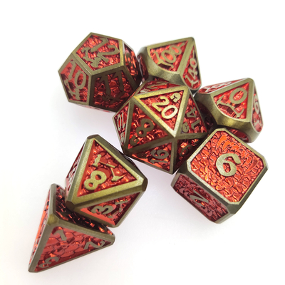 Per i dadi fatti a mano Polyhedral del metallo dell'insieme di 7 pezzi del metallo da tavolo di gioco