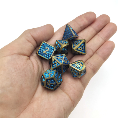 Pratico gioco da tavolo Mini DND Dice Dadi in metallo poliedrici a prova di umidità