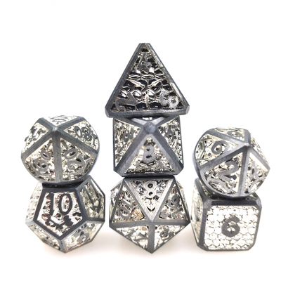 Slot machine traslucido della resina dello spigolo dei dadi di RPG del metallo della resina della pietra preziosa Polyhedral