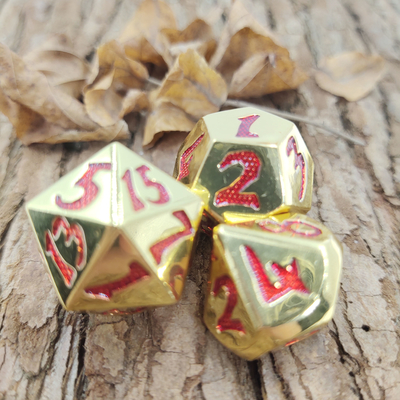 Insieme Polyhedral di lusso dei dadi di D4, di D6, di D8, di D10, di D12, di D20 e di D% per i giochi con le carte di RPG