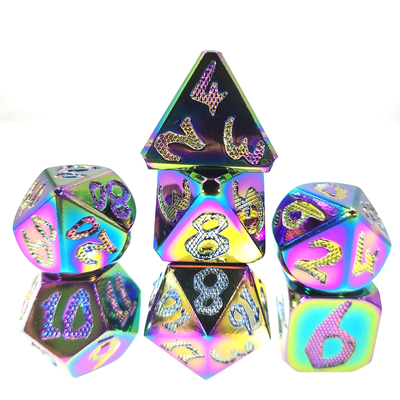 Dadi RPG DND Neat Sharp Process Die Casting Polyhedron Mini Dice Set Colore abbagliante per gioco rpg