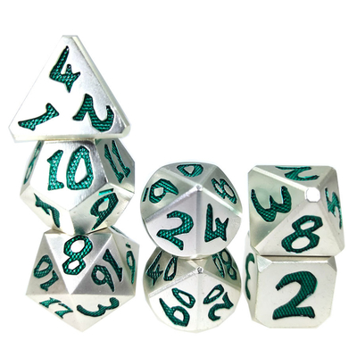 Edge Rpg Dice Rpg Dadi Dadi poliedrici inodori Leggeri Sharp Green Silver Metal