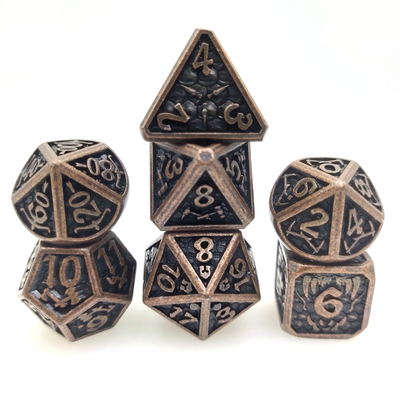 Il dado di metalli pesanti mette l'insieme Polyhedral Handcrafted resistente all'uso dei dadi