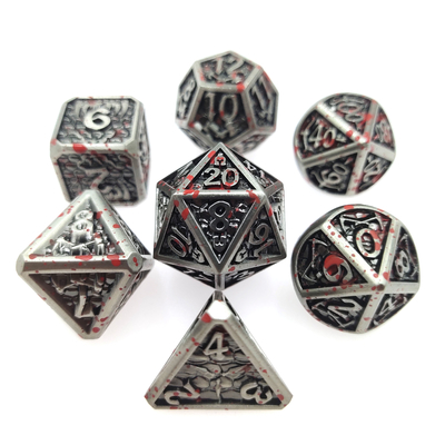 I dadi non tossici dell'arcobaleno di Dnd del centro liquido leggero hanno fissato il nero Polyhedral del metallo