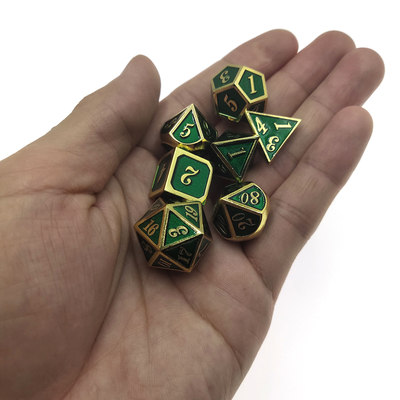 Verde Polyhedral della scrofa giovane di RPG dei dadi dell'insieme di placcatura dei dadi rosa resistenti all'uso del metallo