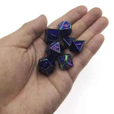 Set di dadi poliedrici multifunzione Robusto set di dadi RPG da 7 pezzi da 12 cm Zinco