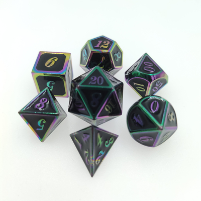 Robusto set di dadi portatili antiusura per Dungeons And Dragons poliedrici placcati in oro