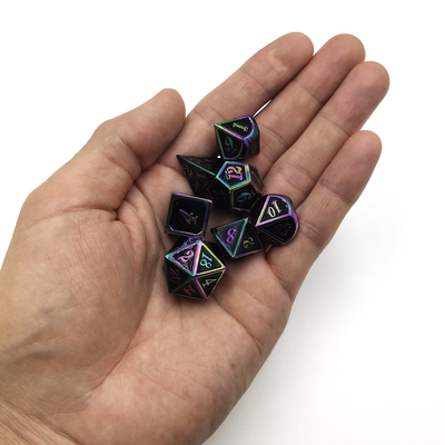 Set di dadi in oro per Dungeons And Dragons poliedrico abbagliante pratica placcatura tagliente