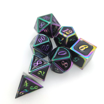 Set di dadi in oro per Dungeons And Dragons poliedrico abbagliante pratica placcatura tagliente