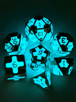 Dragon And Dungeon Led Dici luminosi ABS Giochi RPG di plastica Batteria a pulsanti 3V