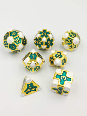 Barocco 7 pezzi di dadi poliedrici per gioco Set di dadi metallo affilato per RPG