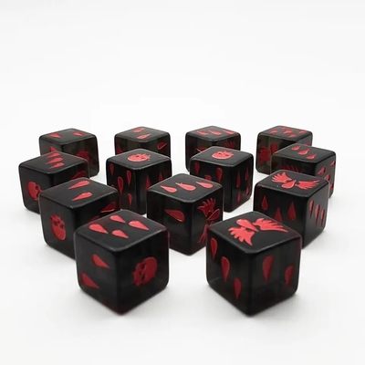 Superficie liscia Resina cristallina poliedrica gioco di dadi set gioco acrilico personalizzato