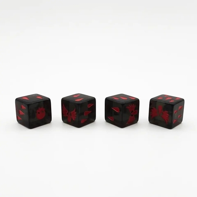 Superficie liscia Resina cristallina poliedrica gioco di dadi set gioco acrilico personalizzato