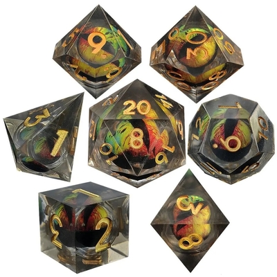 Fabbricazione a mano Resina Sabbia Veloce Bolla Di Dati Set lucidato Di 7 accessori di gioco di ruolo Tavola grande