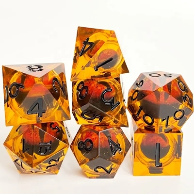 Fabbricazione a mano Resina Sabbia Veloce Bolla Di Dati Set lucidato Di 7 accessori di gioco di ruolo Tavola grande