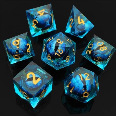 Fabbricazione a mano Resina Sabbia Veloce Bolla Di Dati Set lucidato Di 7 accessori di gioco di ruolo Tavola grande
