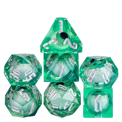 16mm Pieni dadi poliedrici Moving Dungeons And Dragons Bloodshot Blue Eye Dice Set per il ruolo