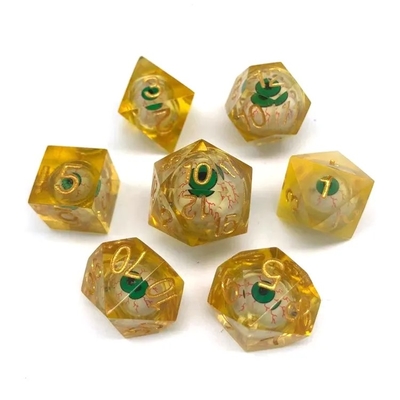 16mm Pieni dadi poliedrici Moving Dungeons And Dragons Bloodshot Blue Eye Dice Set per il ruolo