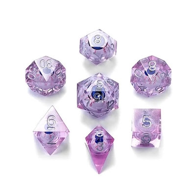 16mm Pieni dadi poliedrici Moving Dungeons And Dragons Bloodshot Blue Eye Dice Set per il ruolo