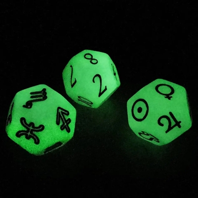 Bescon 3 pezzi set di dadi astrologici costellazione D12 dadi 3 colori pietra magica