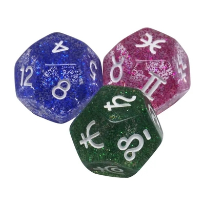 3pcs/ Set Resina Dici poliedrici multicolori 16mm Fate Sign Numero Costellazione