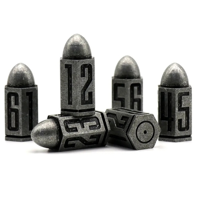 D6 Bullet Metal Dice Set 6 Pcs 6 Sides For Dnd Dungeons Rpg Warhammer Shadowrun Dice