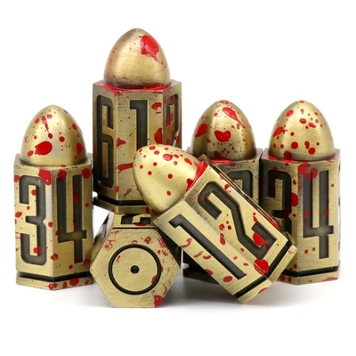 D6 Bullet Metal Dice Set 6 Pcs 6 Sides For Dnd Dungeons Rpg Warhammer Shadowrun Dice