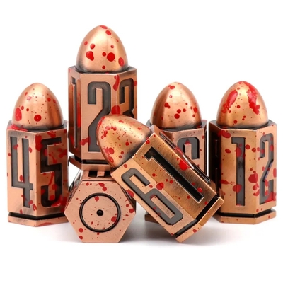 D6 Bullet Metal Dice Set 6 Pcs 6 Sides For Dnd Dungeons Rpg Warhammer Shadowrun Dice