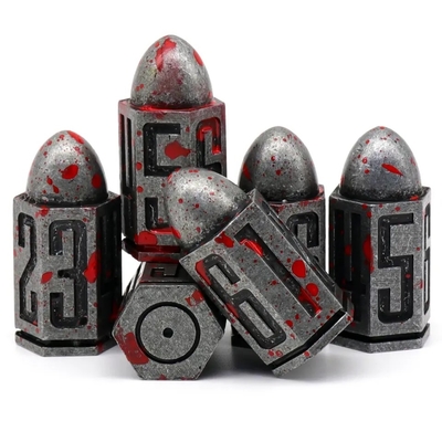 D6 Bullet Metal Dice Set 6 Pcs 6 Sides For Dnd Dungeons Rpg Warhammer Shadowrun Dice