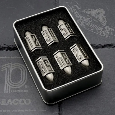 D6 Bullet Metal Dice Set 6 Pcs 6 Sides For Dnd Dungeons Rpg Warhammer Shadowrun Dice
