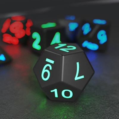 DND Board Dati poliedrici Gioco per adulti Trick magico Pixels Dati elettronici Glow LED