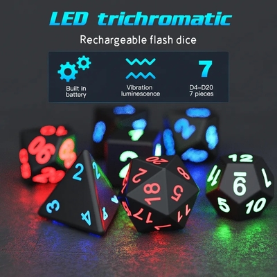 DND Board Dati poliedrici Gioco per adulti Trick magico Pixels Dati elettronici Glow LED