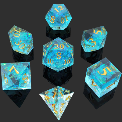Dici di resina personalizzati a colori multipli DND#RPG Rossa e blu Tessitura liscia
