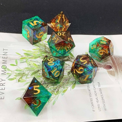 Set di dadi di resina tagliente a colori multipli Dragon And Dungeon DND#RPG