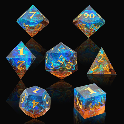 Set di dadi di resina tagliente a colori multipli Dragon And Dungeon DND#RPG