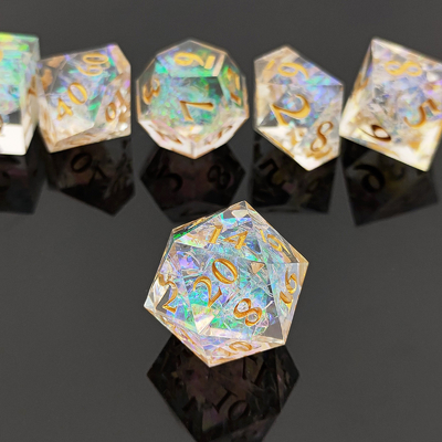 Set di dadi di resina tagliente a colori multipli Dragon And Dungeon DND#RPG