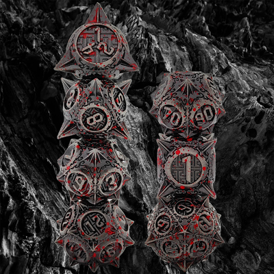 Bloodstarial Meteor Metal Dice Set D8 RPG Dragone e Dungeon